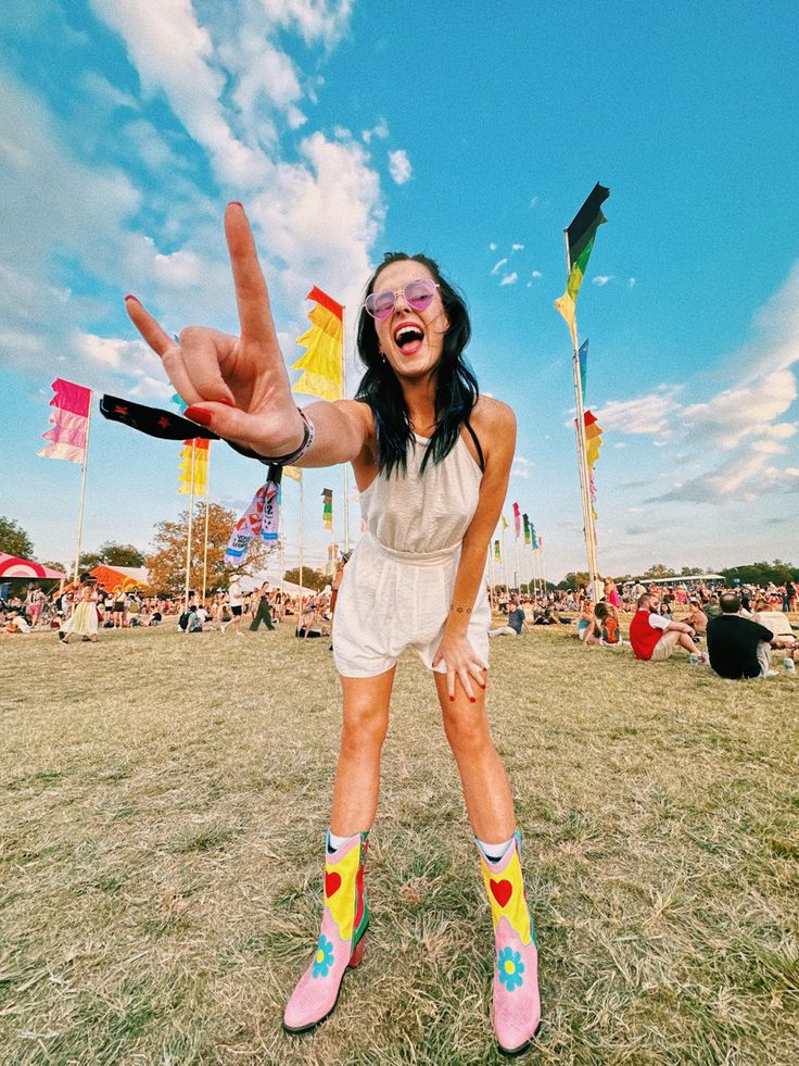 Girl posing for a photo at Austin City Limits festival